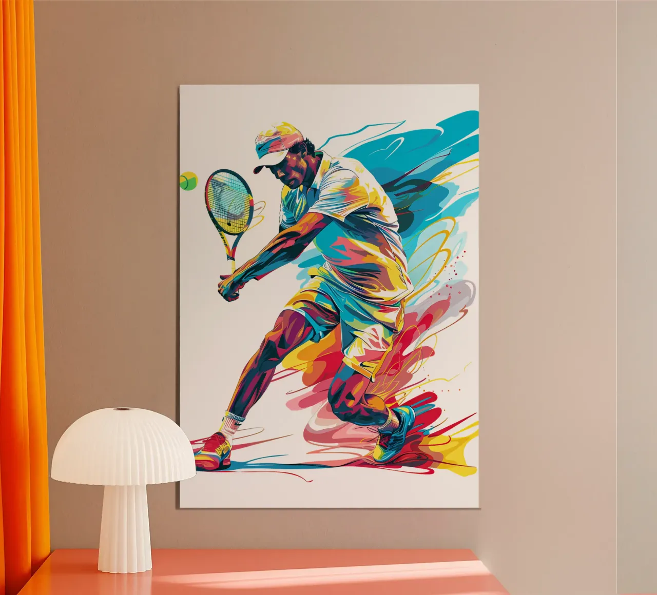 Dynamic Tennis Player in Action Trending Now alu-dibond by Urban Life