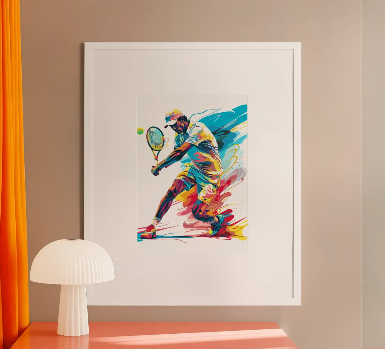 Dynamic Tennis Player in Action Trending Now hahnemühle by Urban Life