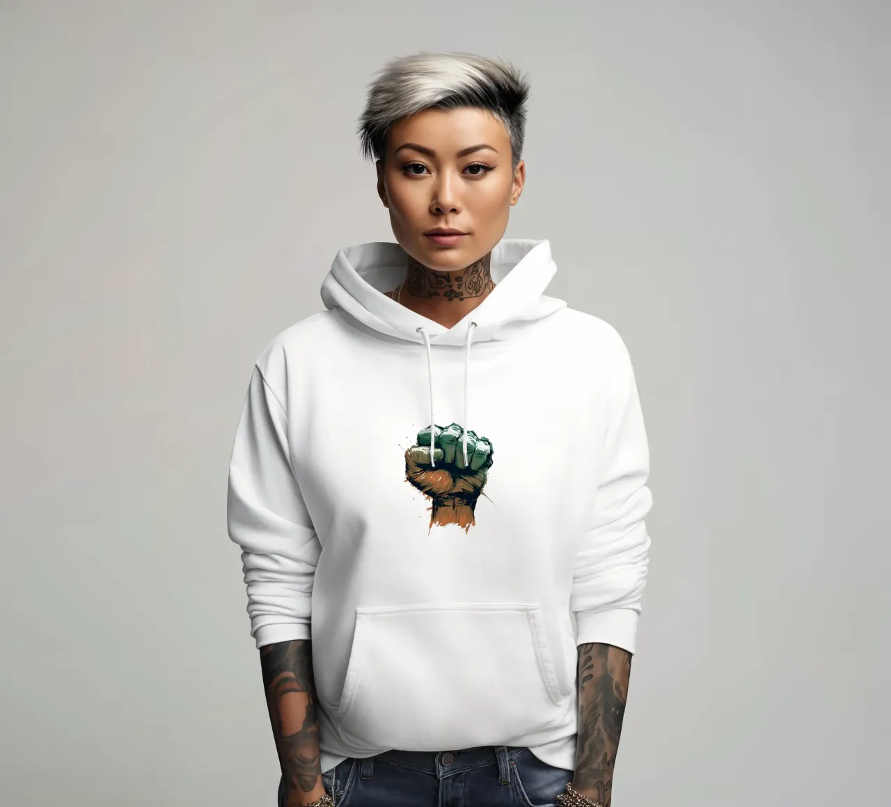 Pugno di potere in tendenza ora felpa con cappuccio da Urban Life