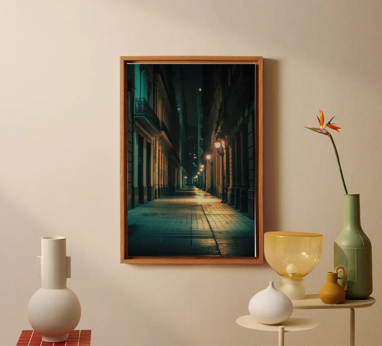 De betoverende straten van Buenos Aires canvas met Baklijst van By Night