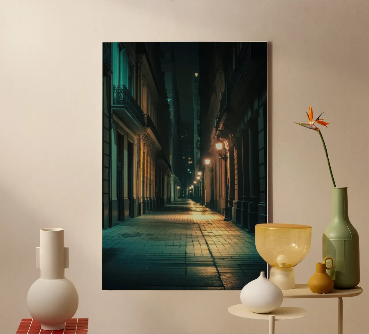 De betoverende straten van Buenos Aires canvas met Baklijst van By Night
