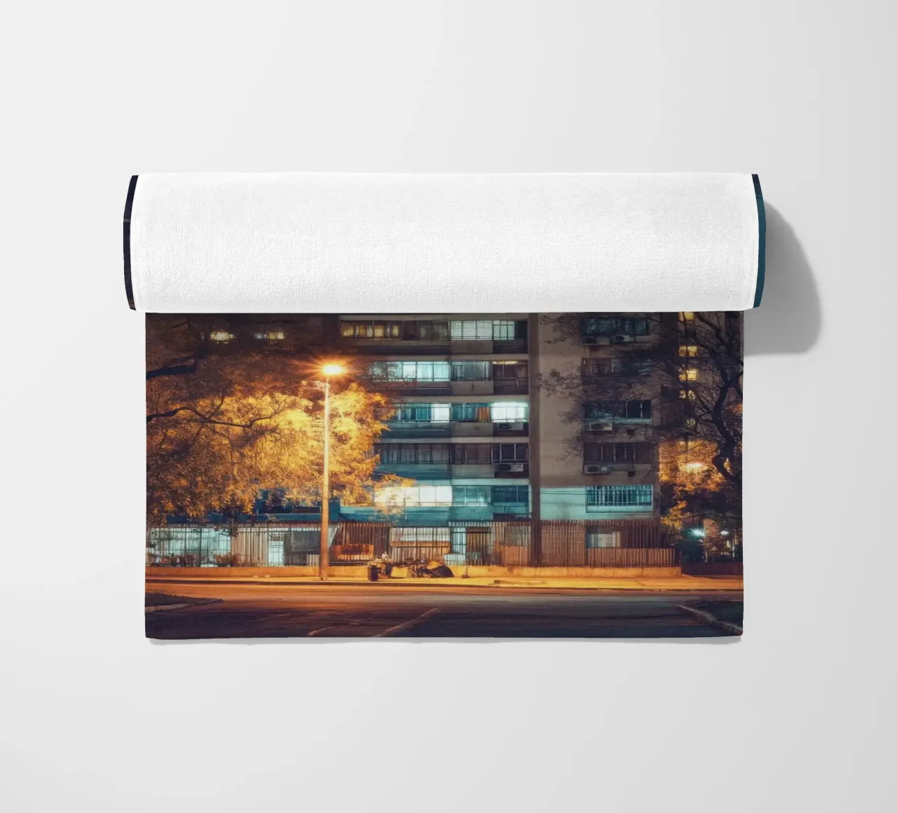 The soul of Buenos Aires buildings beach towel by By Night