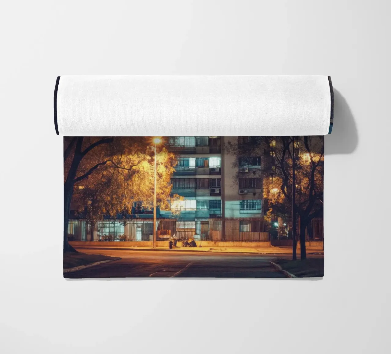 The soul of Buenos Aires buildings beach towel by By Night
