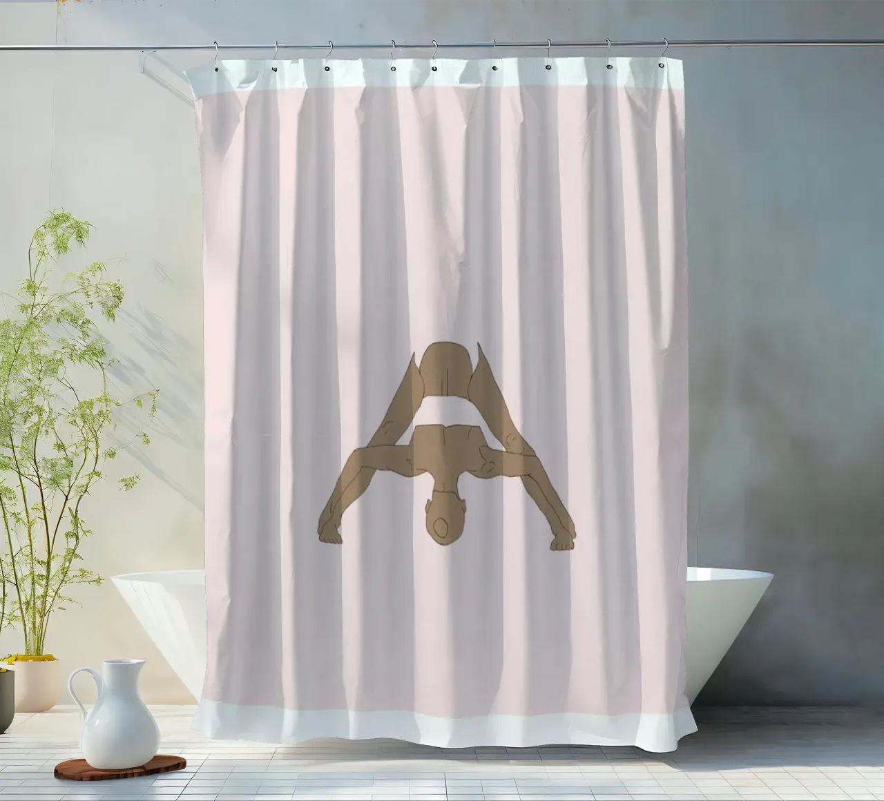 Yoga Practice 11 shower curtain by Sandra De Leon