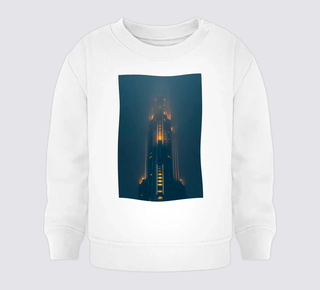 Dubai: The Mystic Tower in the Night baby sweatshirt by By Night