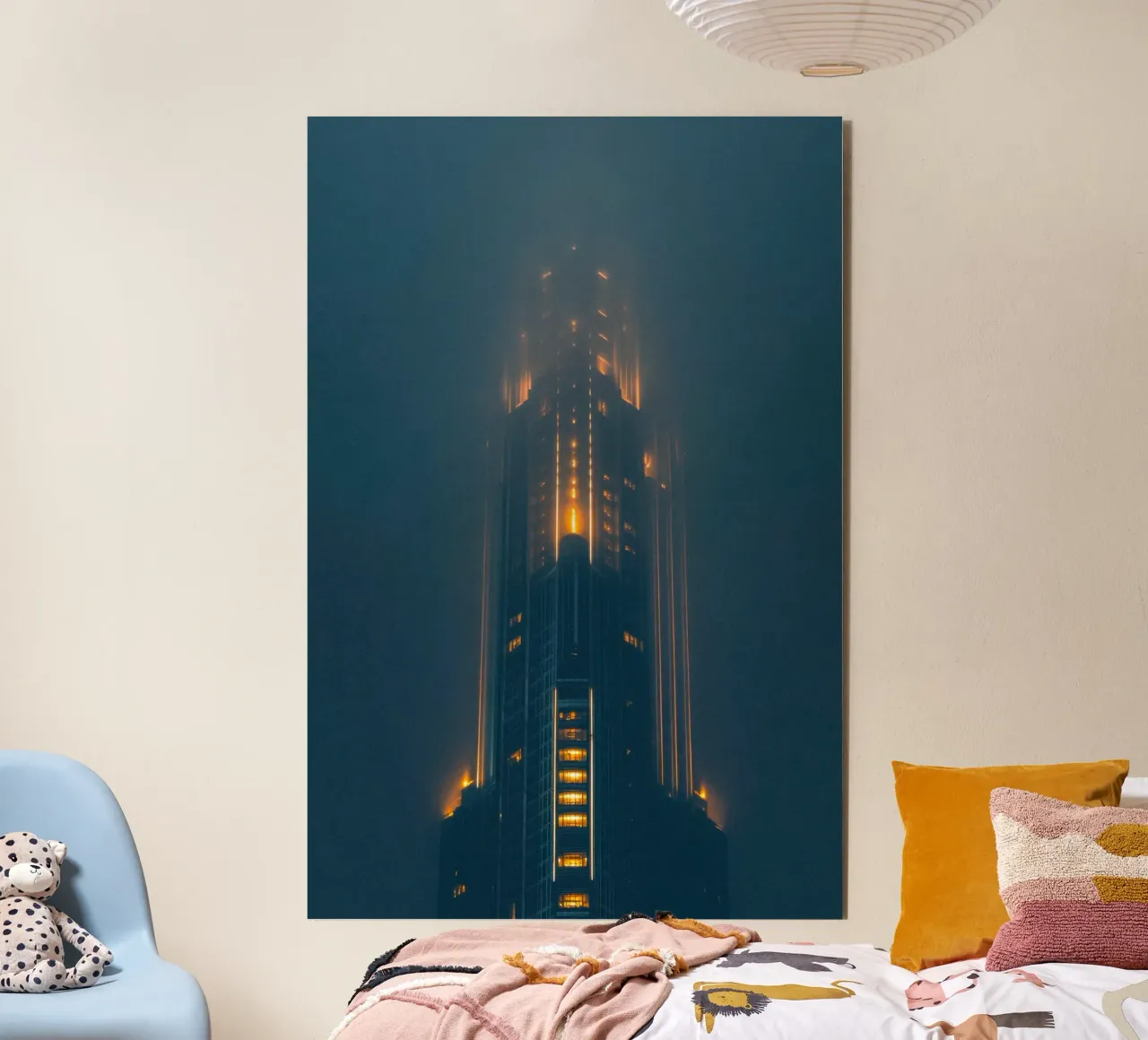 Dubai: la torre mistica nella notte alluminio dibond da By Night