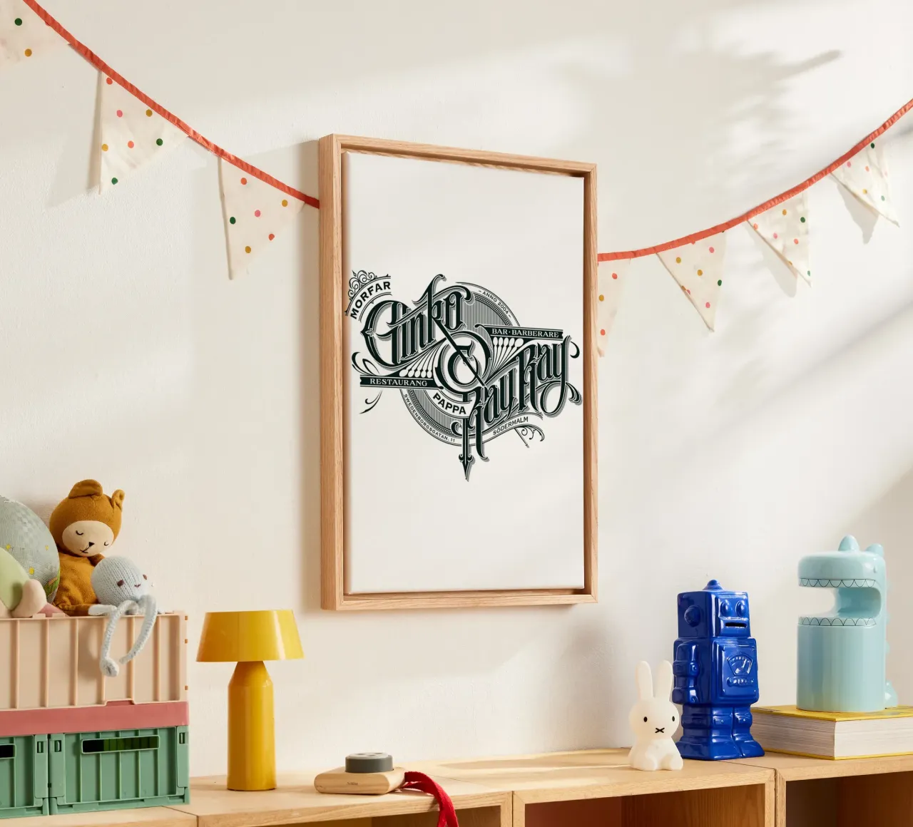 Typography Text Style Trending Now canvas with Floater frame by Urban Life