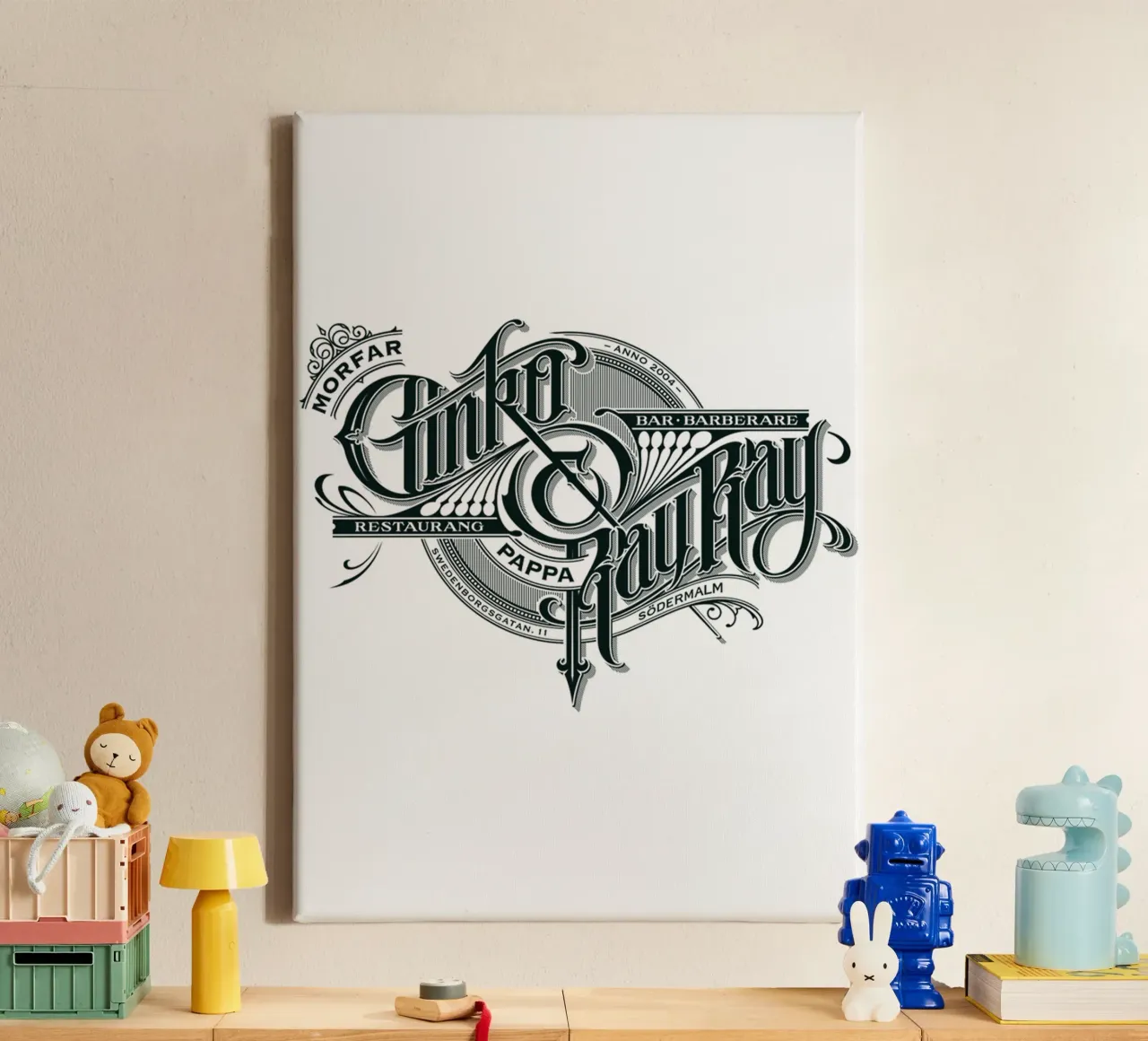 Typography Text Style Trending Now canvas with Floater frame by Urban Life