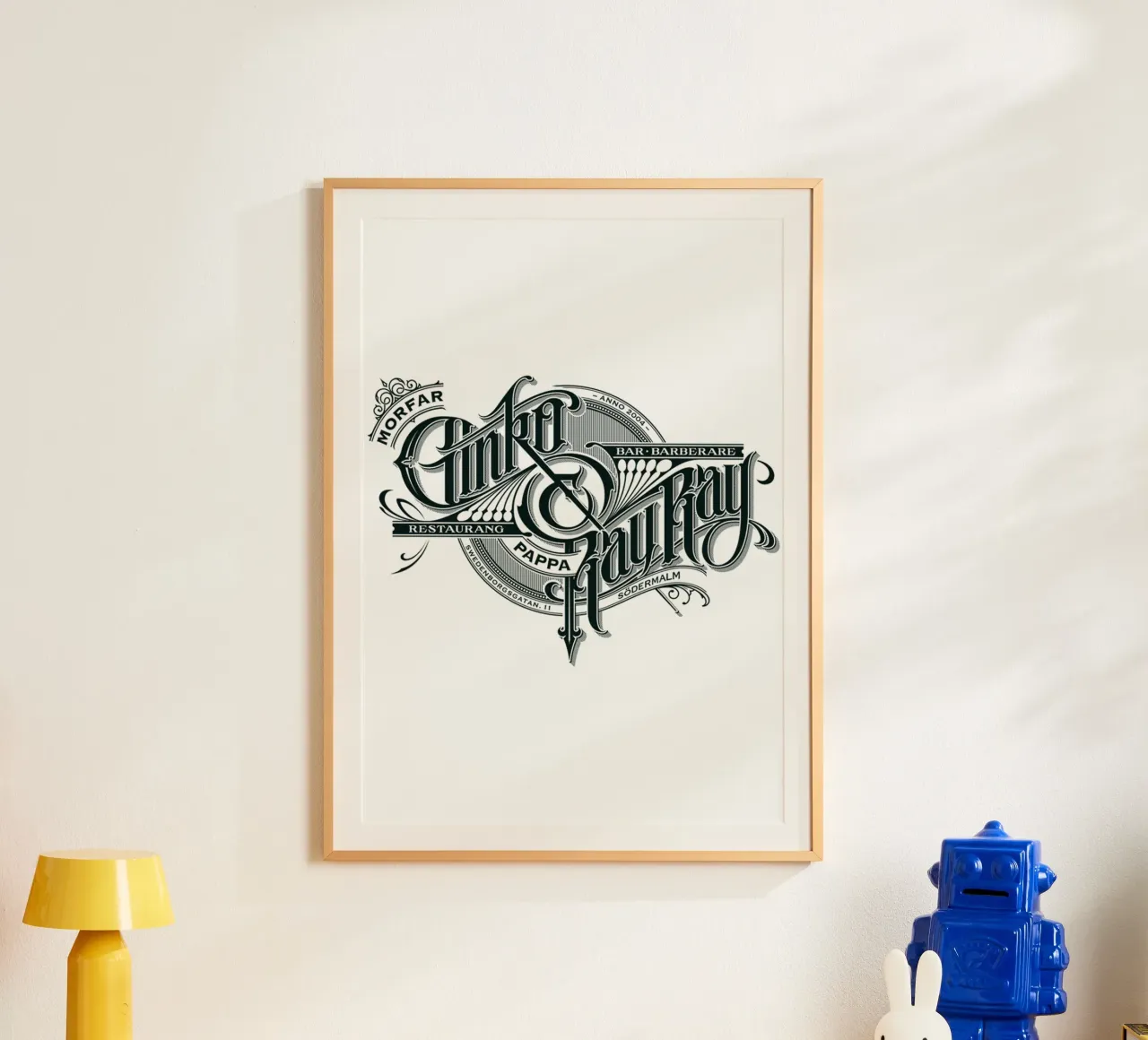 Tipografía Estilo de texto Trending Now poster con marco de aluminio de Urban Life