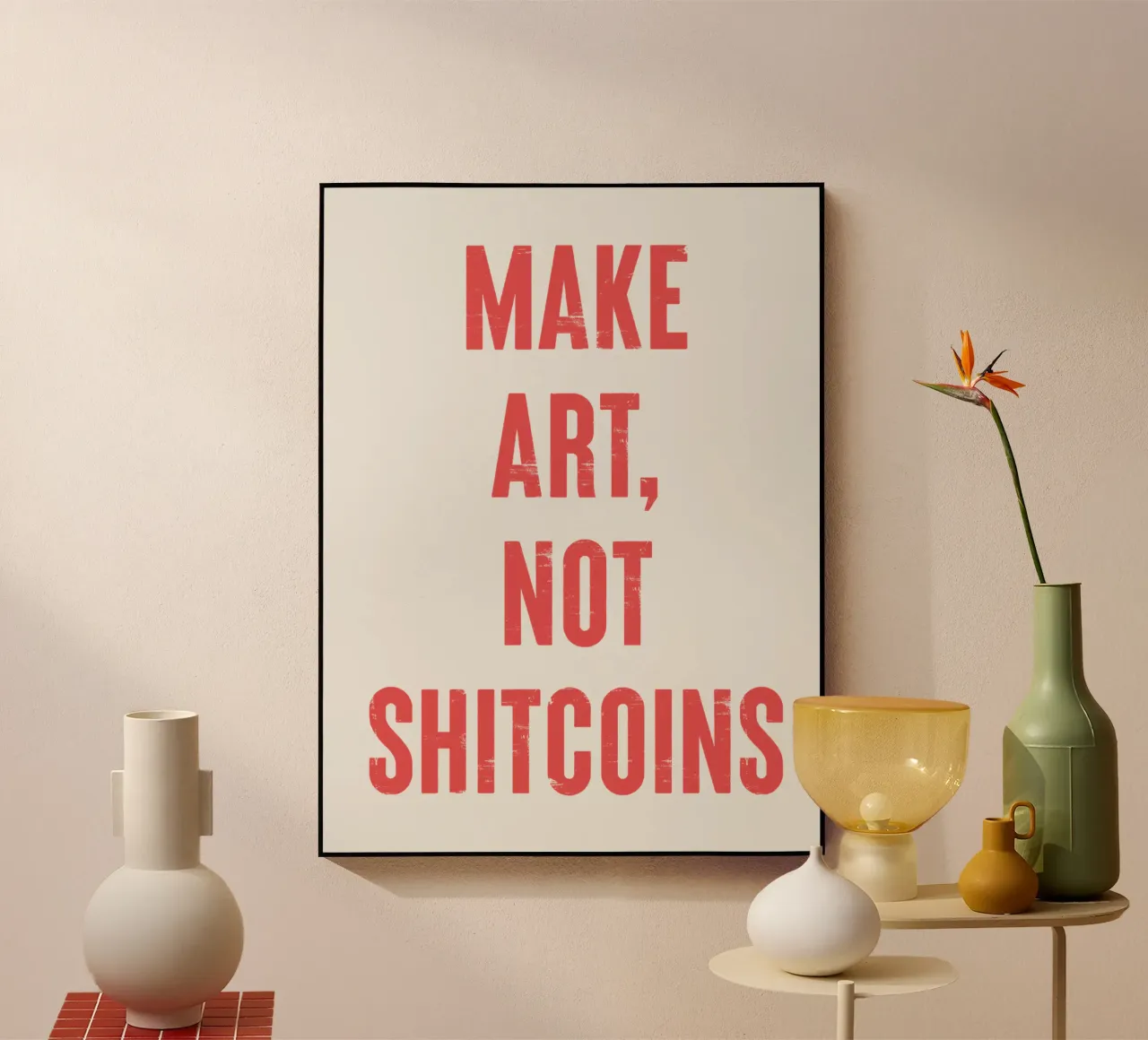 Creare arte, non monete di merda plexiglass da Vintagrafica