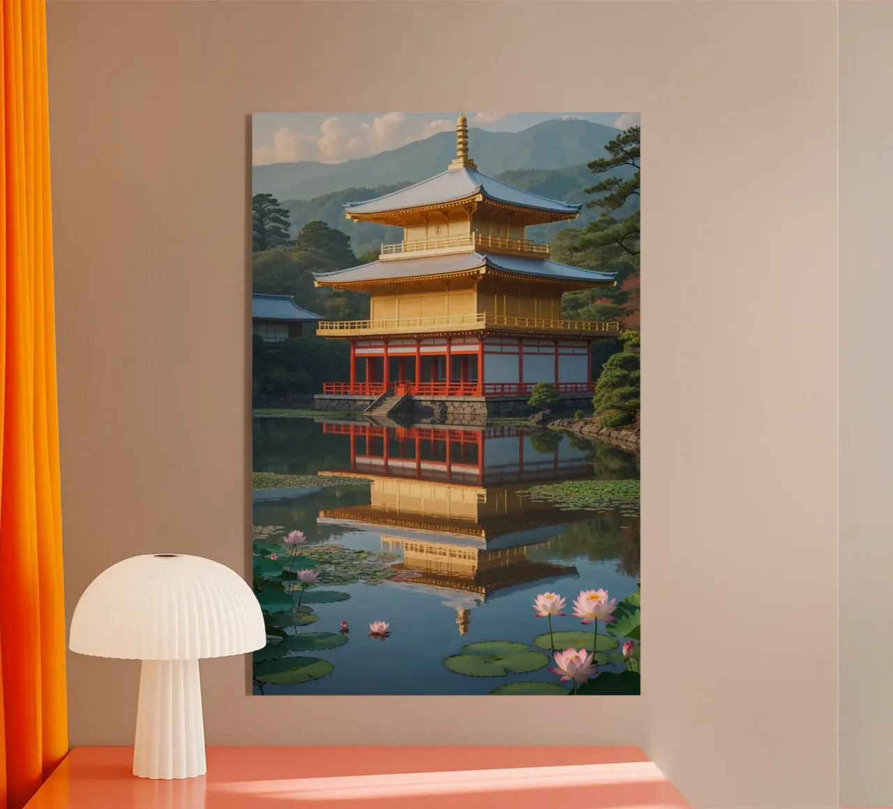 Golden Pavilion Reflected in Tranquil Waters plexiglass da AlbertKlee