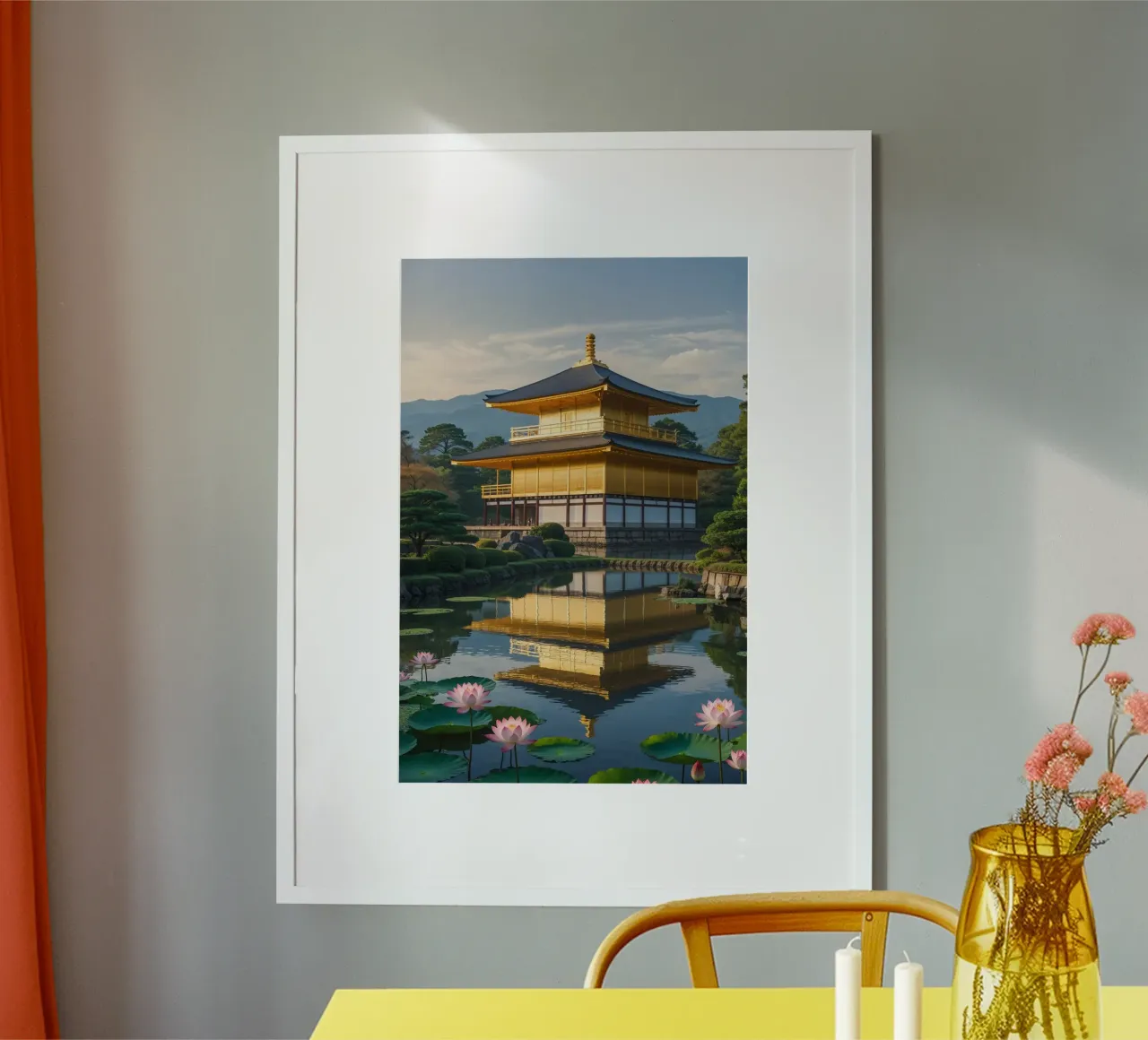 Kinkaku-ji Glowing in the Afternoon Sun poster con telaio in alluminio da AlbertKlee