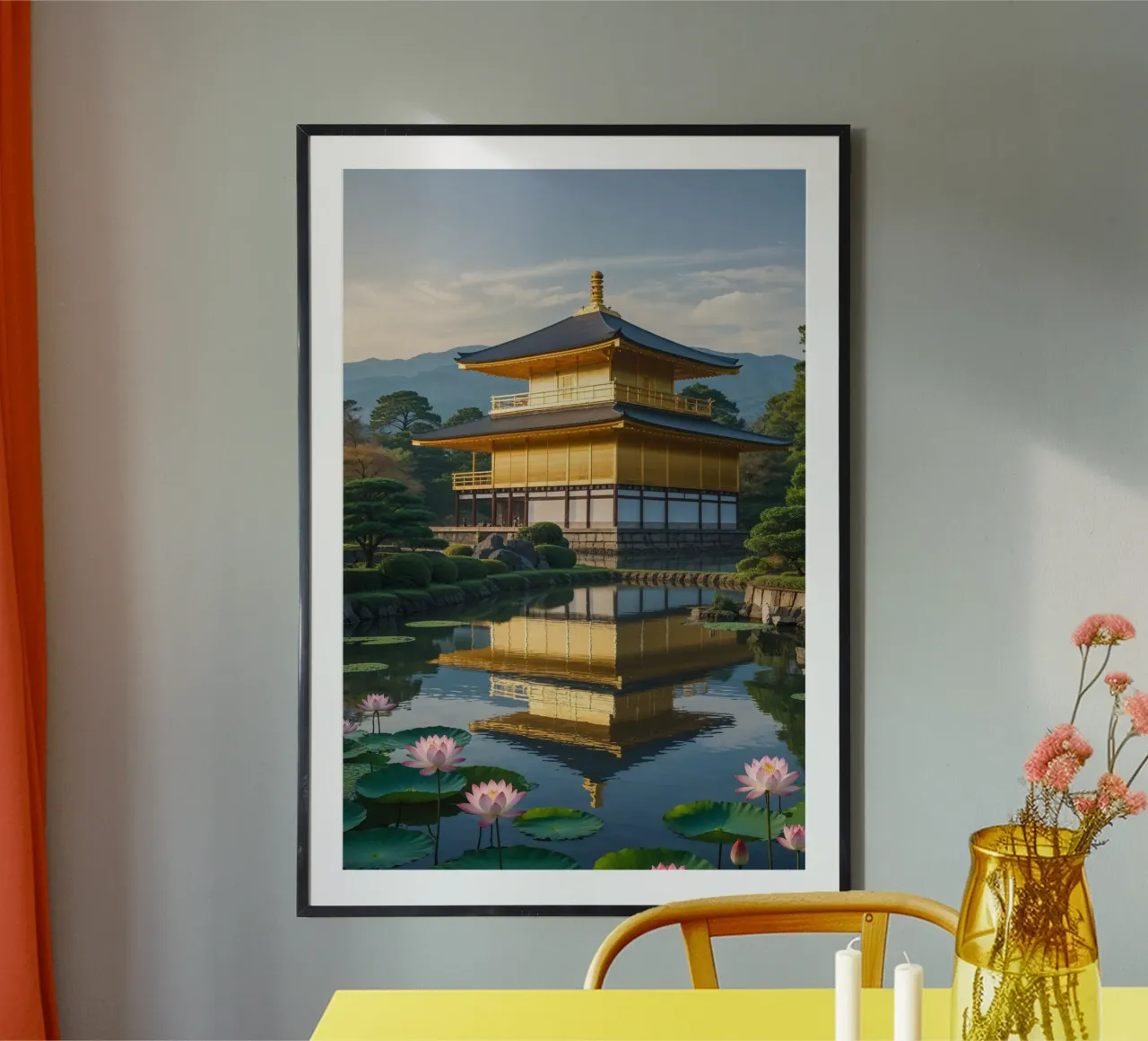 Kinkaku-ji Glowing in the Afternoon Sun poster con telaio in alluminio da AlbertKlee