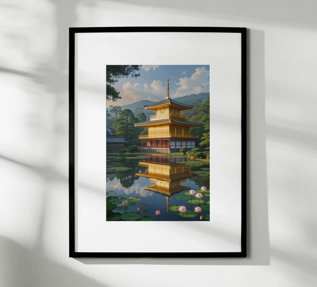 Serene Reflections of Kyoto’s Golden Pavilion carta hahnemühle da AlbertKlee