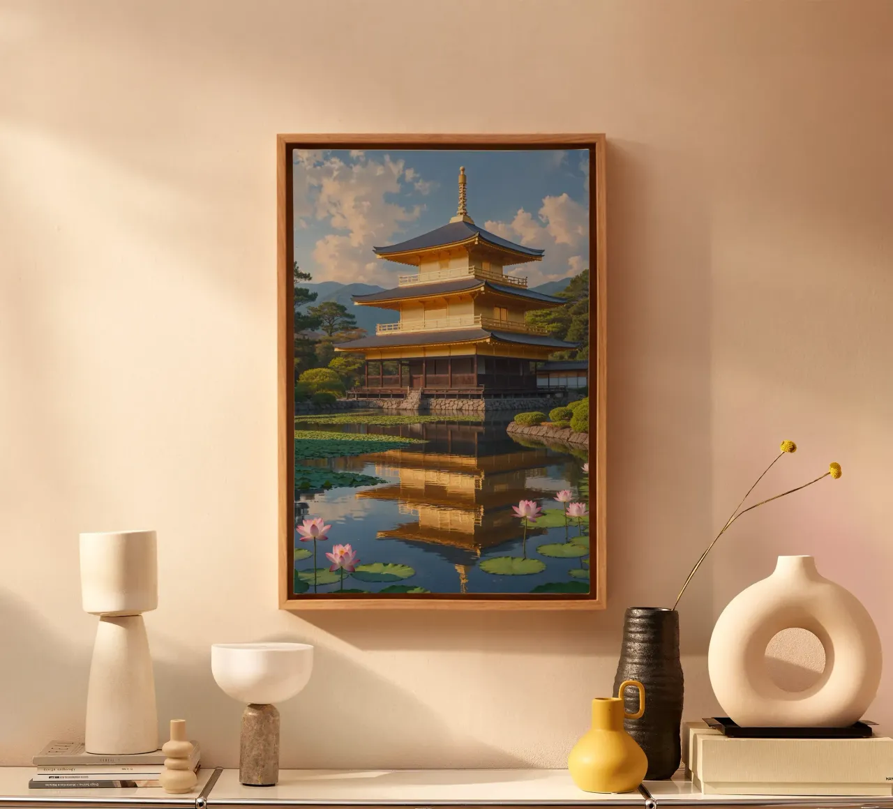 Kyoto’s Golden Pavilion in a Perfect Zen Setting tela con Cornice a cassetta da AlbertKlee