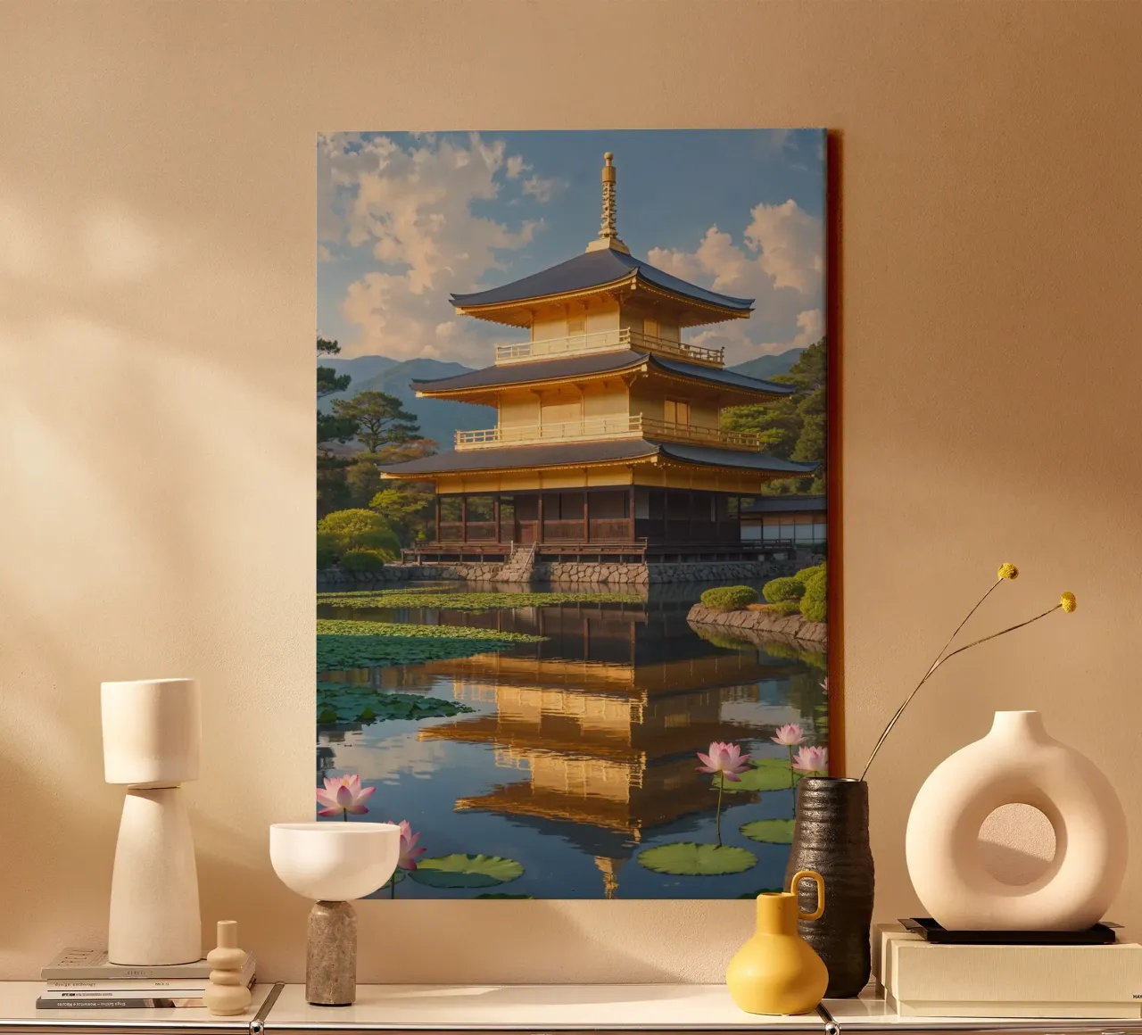 Kyoto’s Golden Pavilion in a Perfect Zen Setting tela con Cornice a cassetta da AlbertKlee