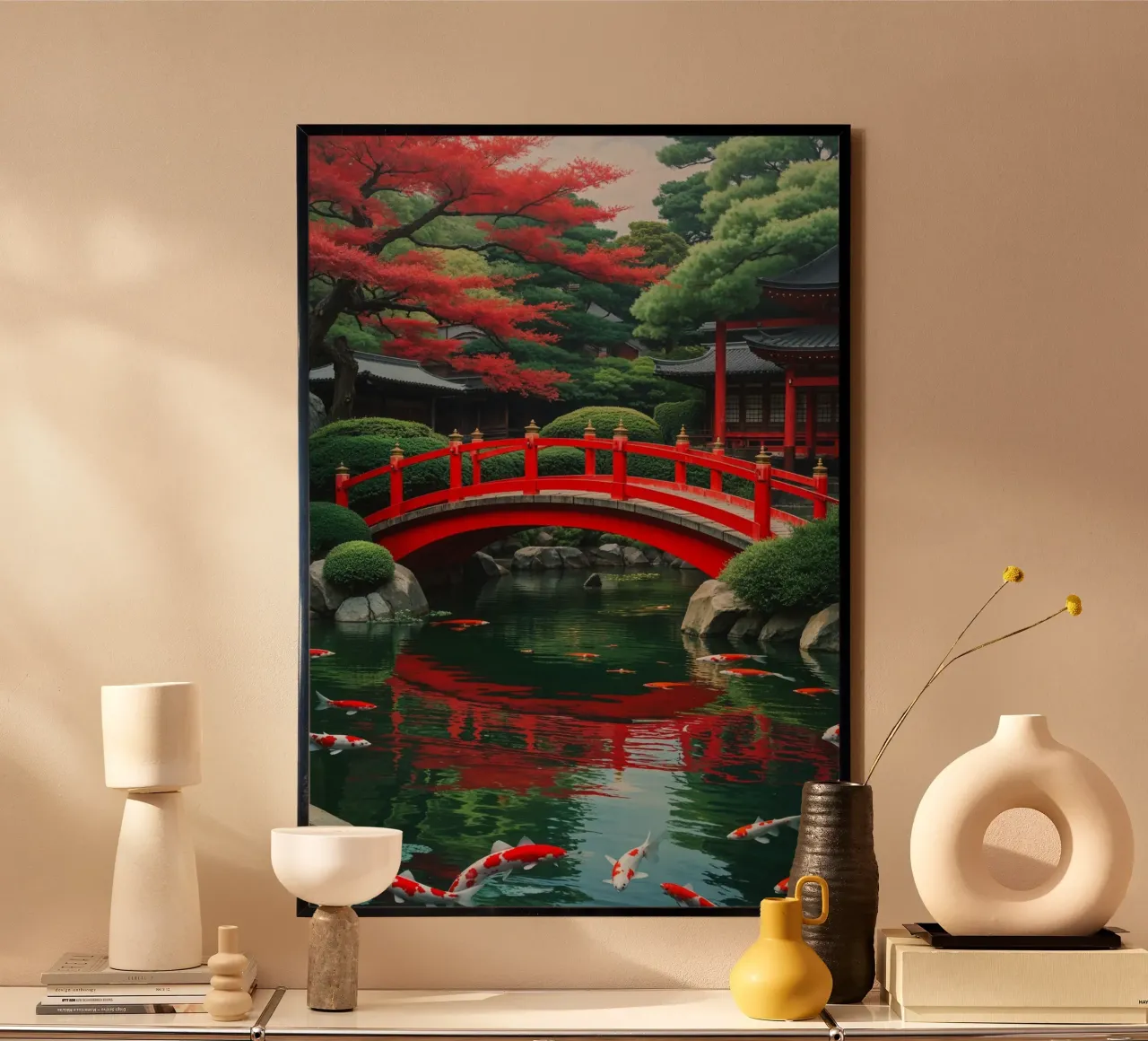 Autumn Serenity at Heian Shrine’s Reflective Pond poster da AlbertKlee