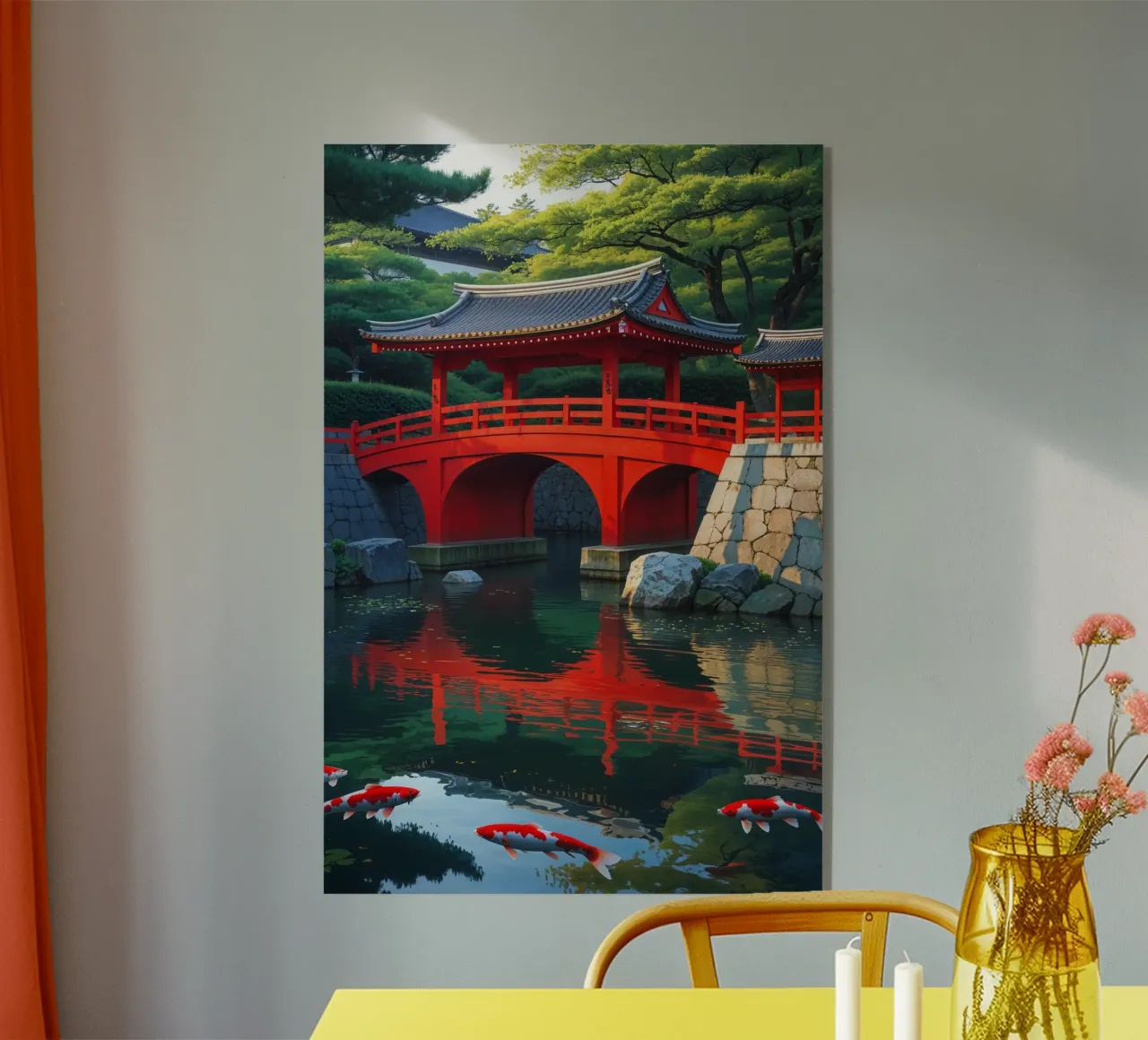 Heian Shrine’s Bridge Amidst Lush Greenery plexiglass da AlbertKlee