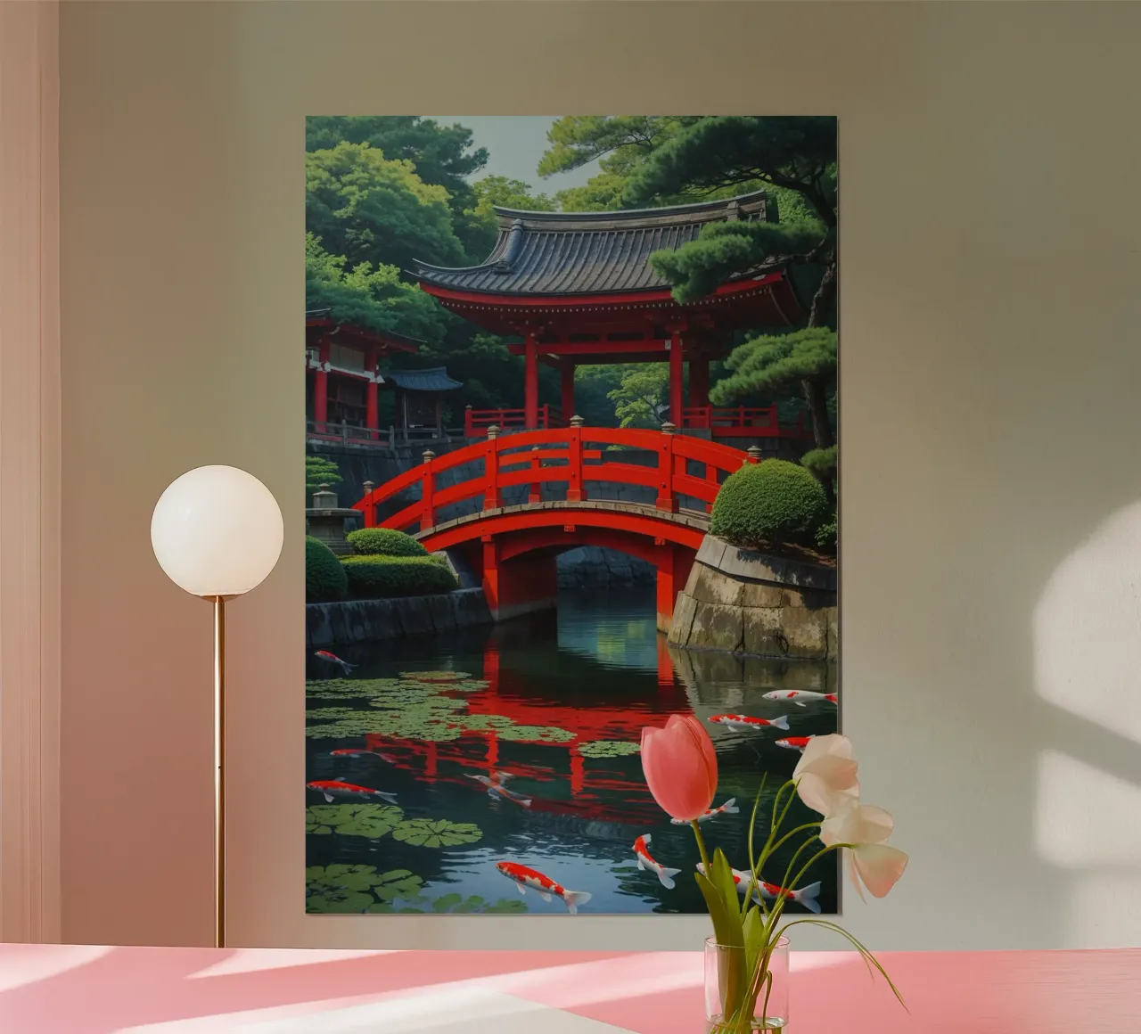 Kyoto’s Heian Shrine: A Vision of Reflection and Color poster con telaio in alluminio da AlbertKlee