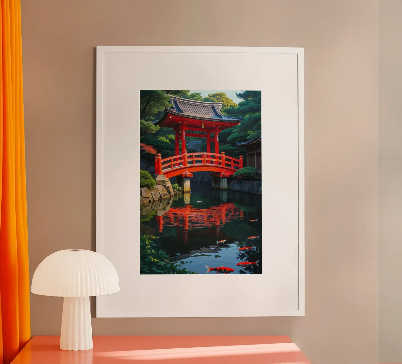 A Majestic Scene at Heian Shrine’s Ornate Bridge carta hahnemühle da AlbertKlee