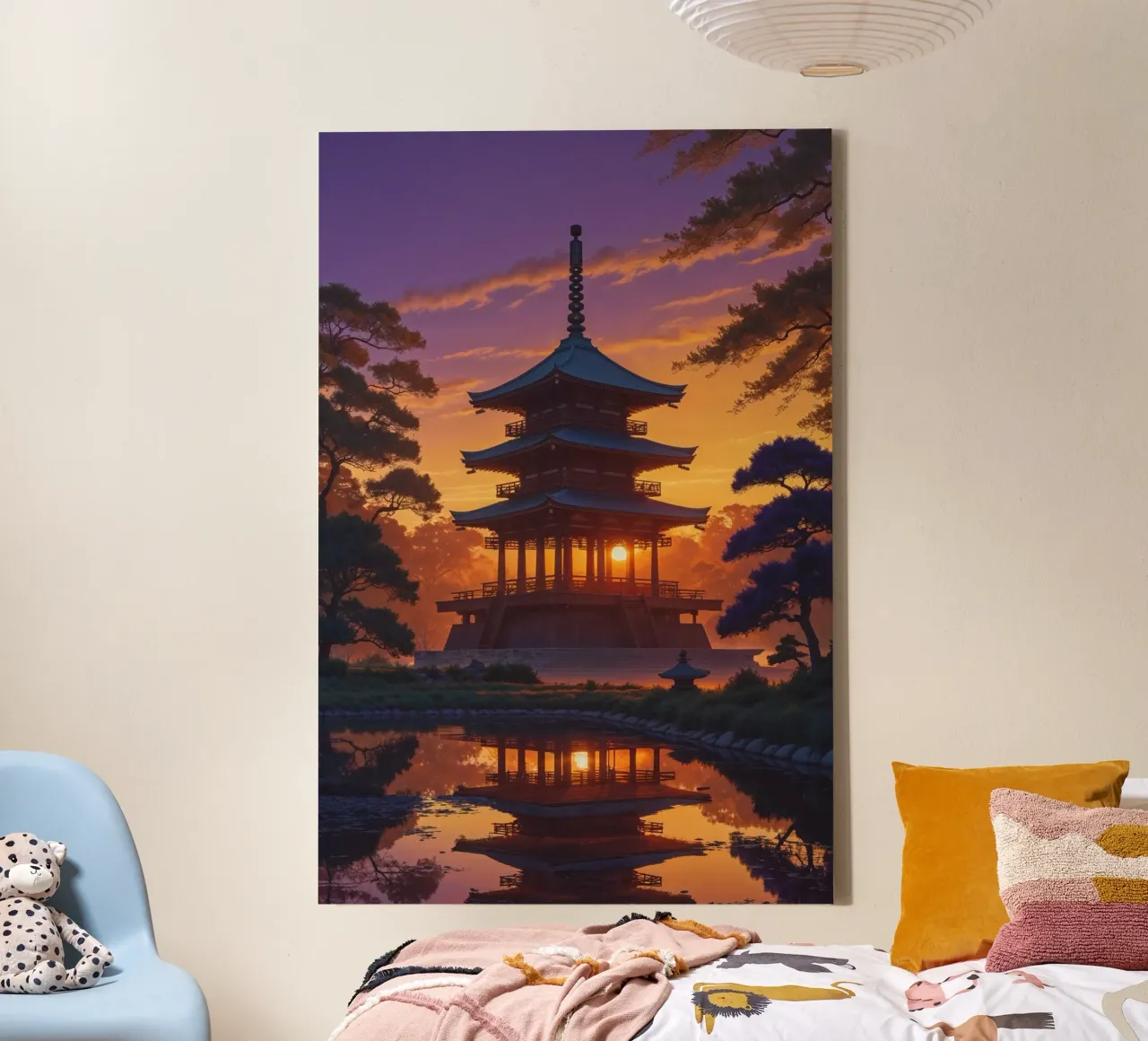 Toji Temple Pagoda in Twilight tela da AlbertKlee