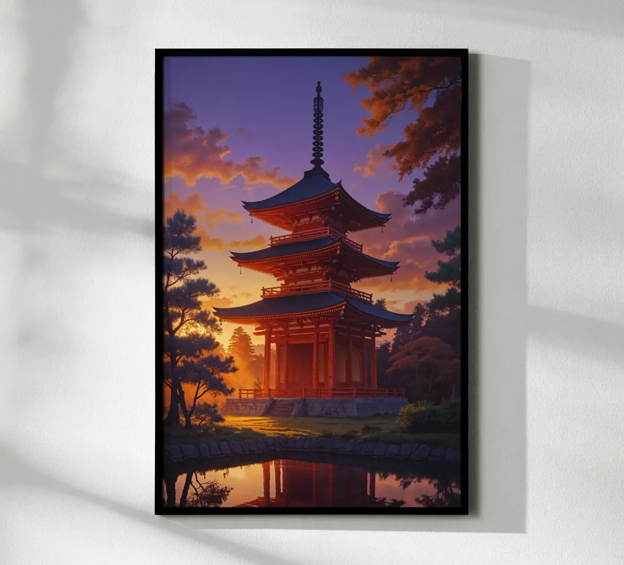 Ethereal Toji Temple at Dusk carta hahnemühle da AlbertKlee