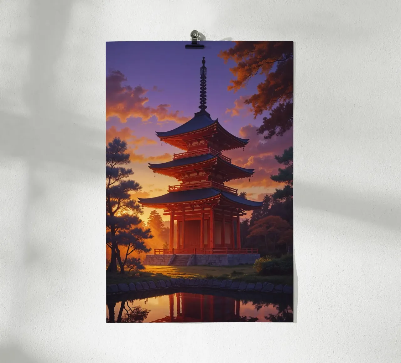 Ethereal Toji Temple at Dusk carta hahnemühle da AlbertKlee