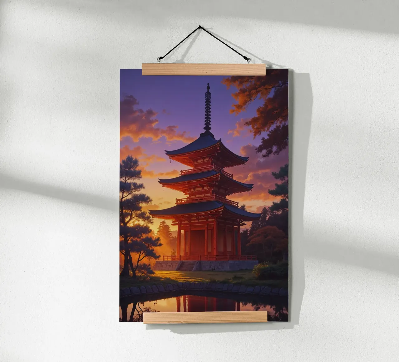 Ethereal Toji Temple at Dusk carta hahnemühle da AlbertKlee