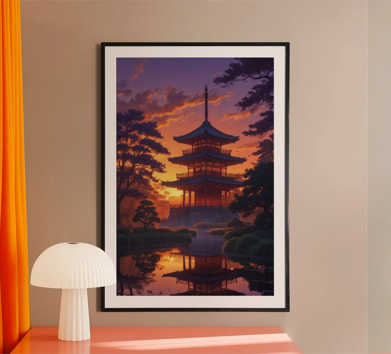 Sunset Serenity at Toji Pagoda carta hahnemühle da AlbertKlee