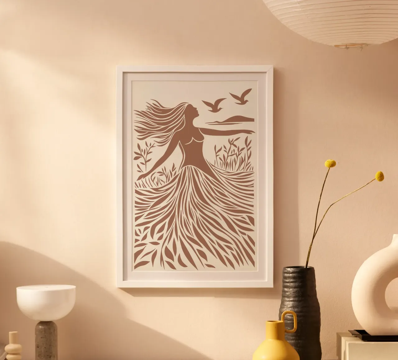 Fernweh | Mocha Mousse Scherenschnitt Poster von Autofocus
