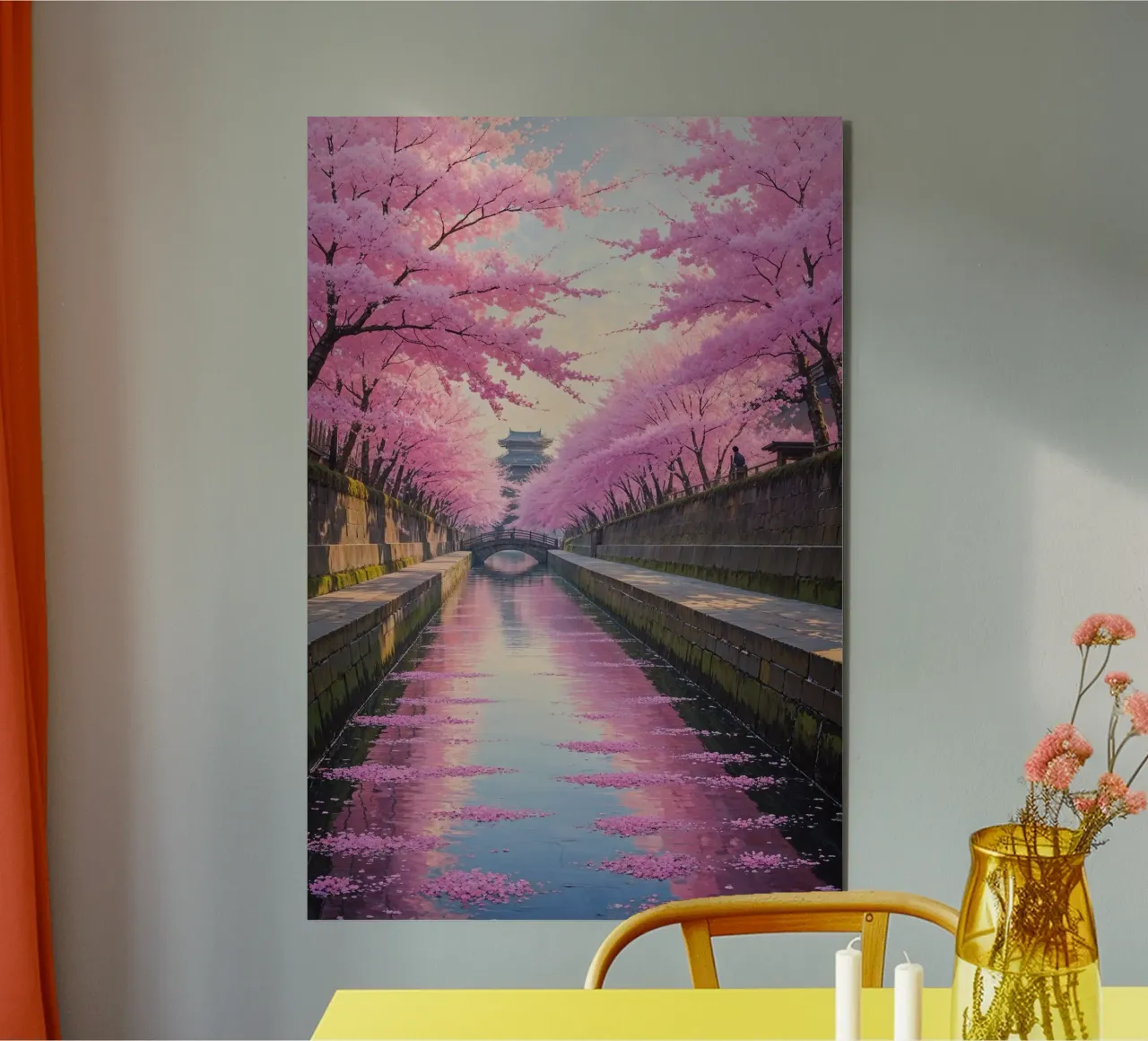 Cherry Blossom Wonderland Along the Path alluminio dibond da AlbertKlee