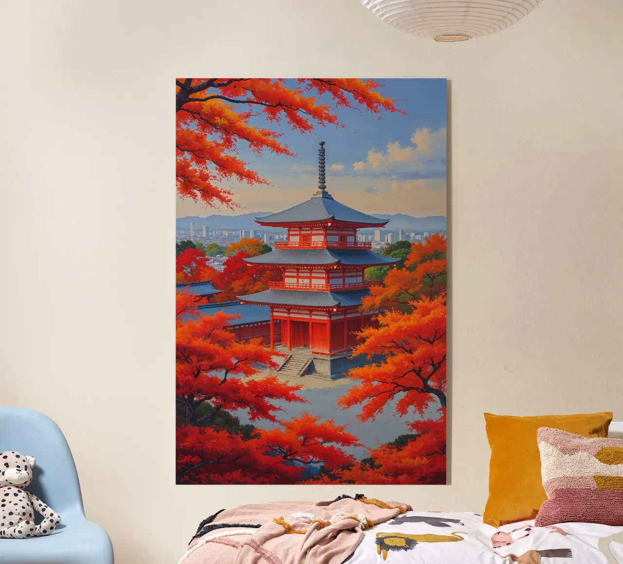 Kiyomizudera Temple in Autumn Glow acrylic glass by AlbertKlee