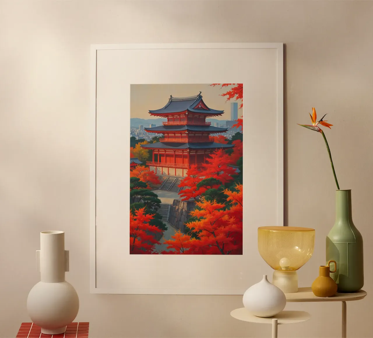 Kiyomizudera Temple Through the Maple Trees poster da AlbertKlee