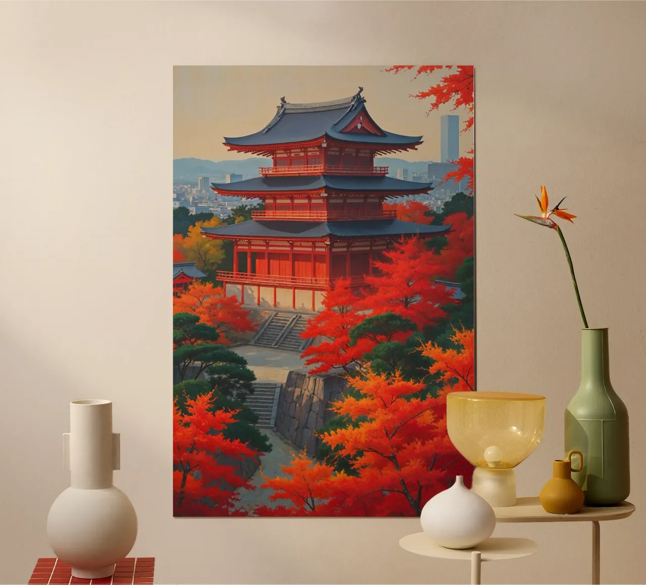 Kiyomizudera Temple Through the Maple Trees poster da AlbertKlee