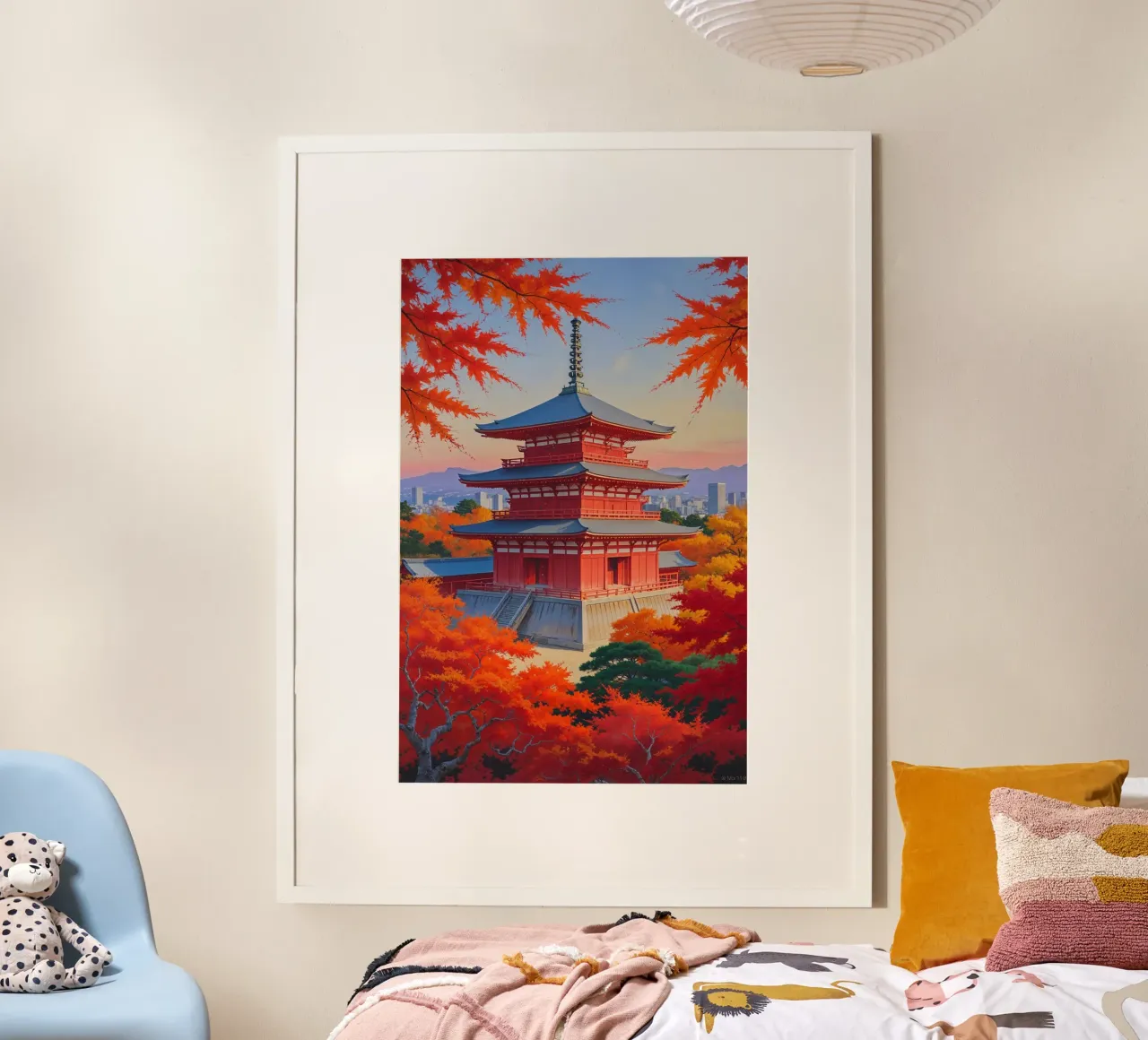 Sunset Reflections at Kiyomizudera Temple Poster mit Kunststoffrahmen von AlbertKlee