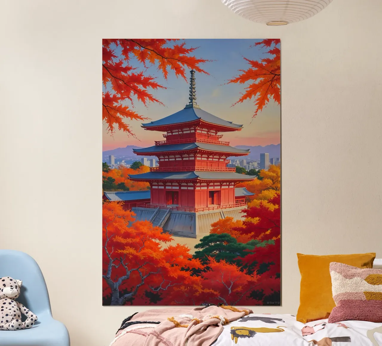 Sunset Reflections at Kiyomizudera Temple Poster mit Kunststoffrahmen von AlbertKlee