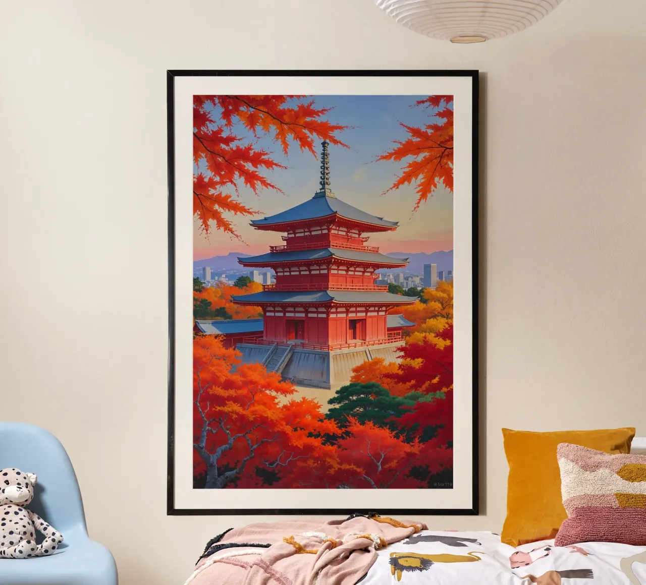 Sunset Reflections at Kiyomizudera Temple Poster mit Kunststoffrahmen von AlbertKlee