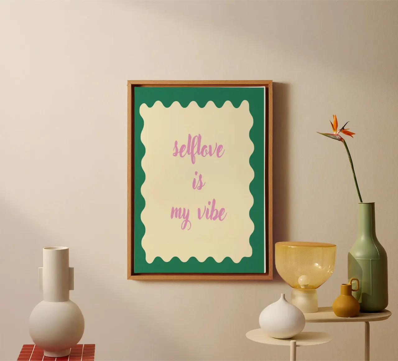 Selflove is my vibe tela con Cornice a cassetta da Poster Print Studio