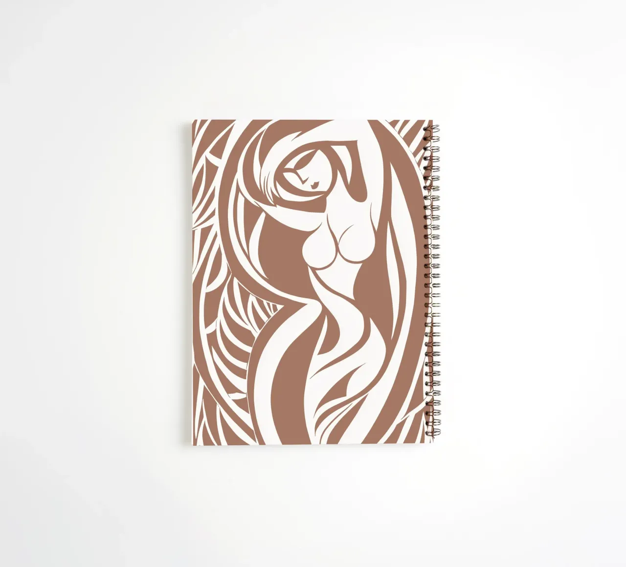 I was lying on the meadow | Mocha Mousse Linocut spiral notebook by Autofocus