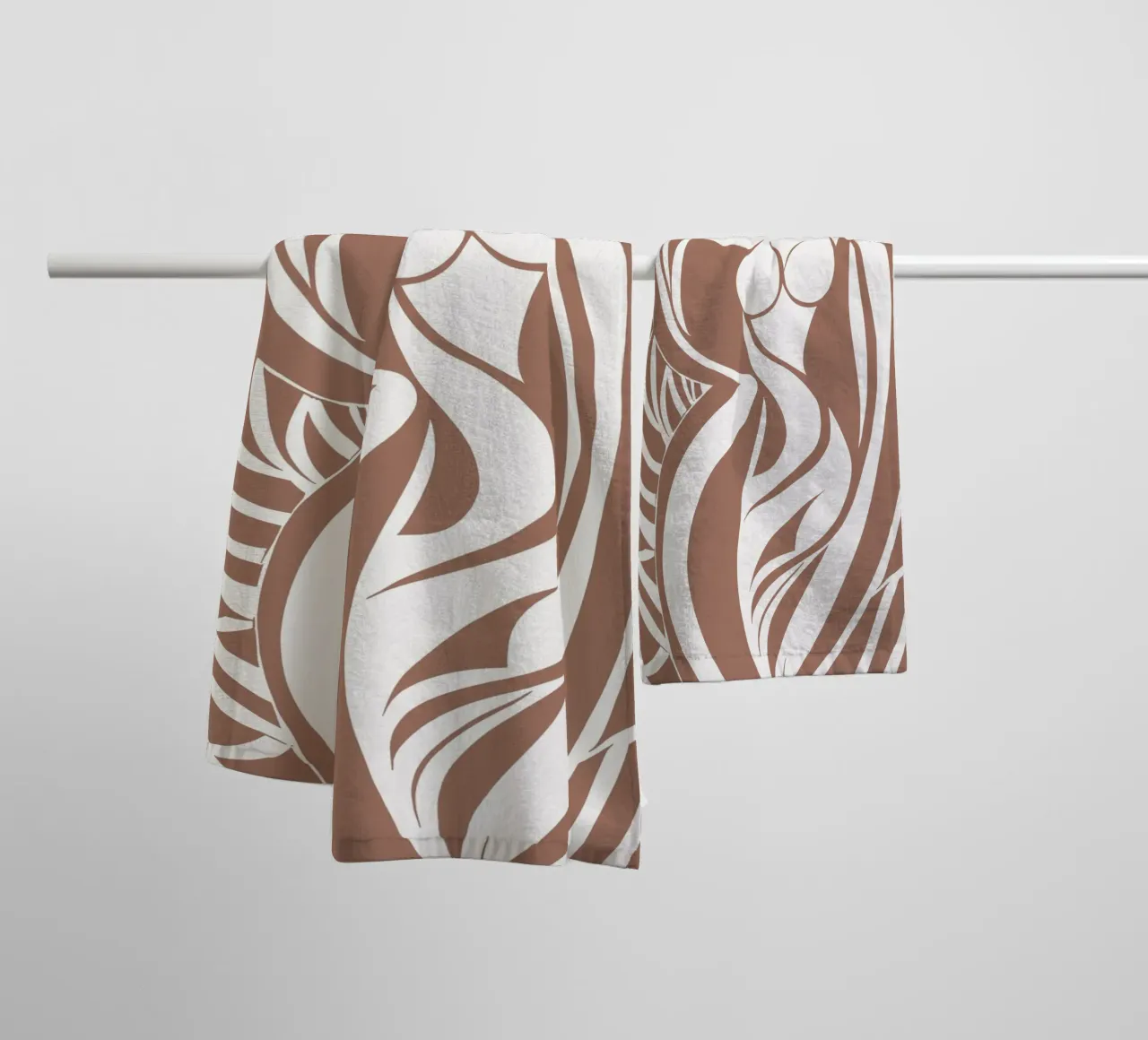 Auf der Wiese habe ich gelegen | Mocha Mousse Linocut Handtuch von Autofocus