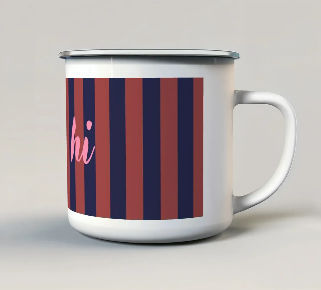 Oh hi tazza in smalto da Poster Print Studio