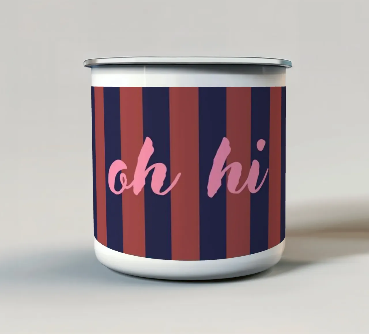 Oh hi tazza in smalto da Poster Print Studio