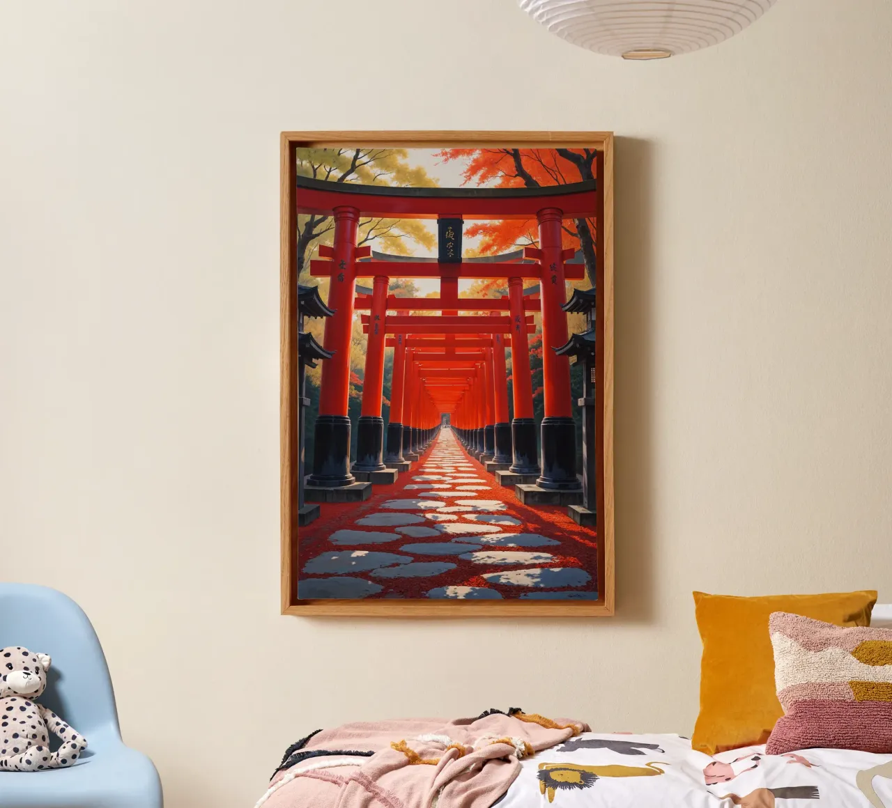 Golden Hour at Fushimi Inari Shrine tela con Cornice a cassetta da AlbertKlee