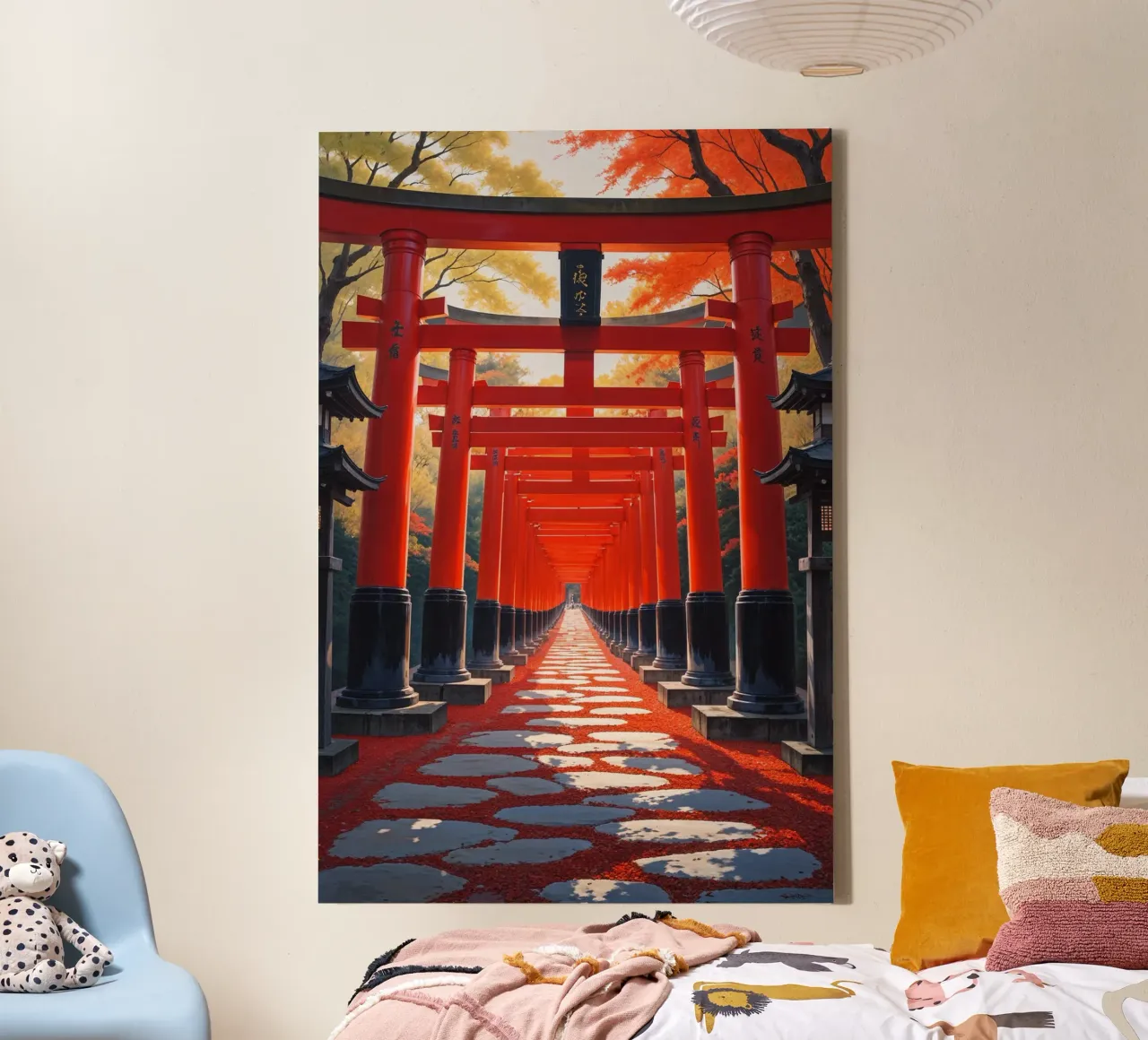Golden Hour at Fushimi Inari Shrine tela con Cornice a cassetta da AlbertKlee