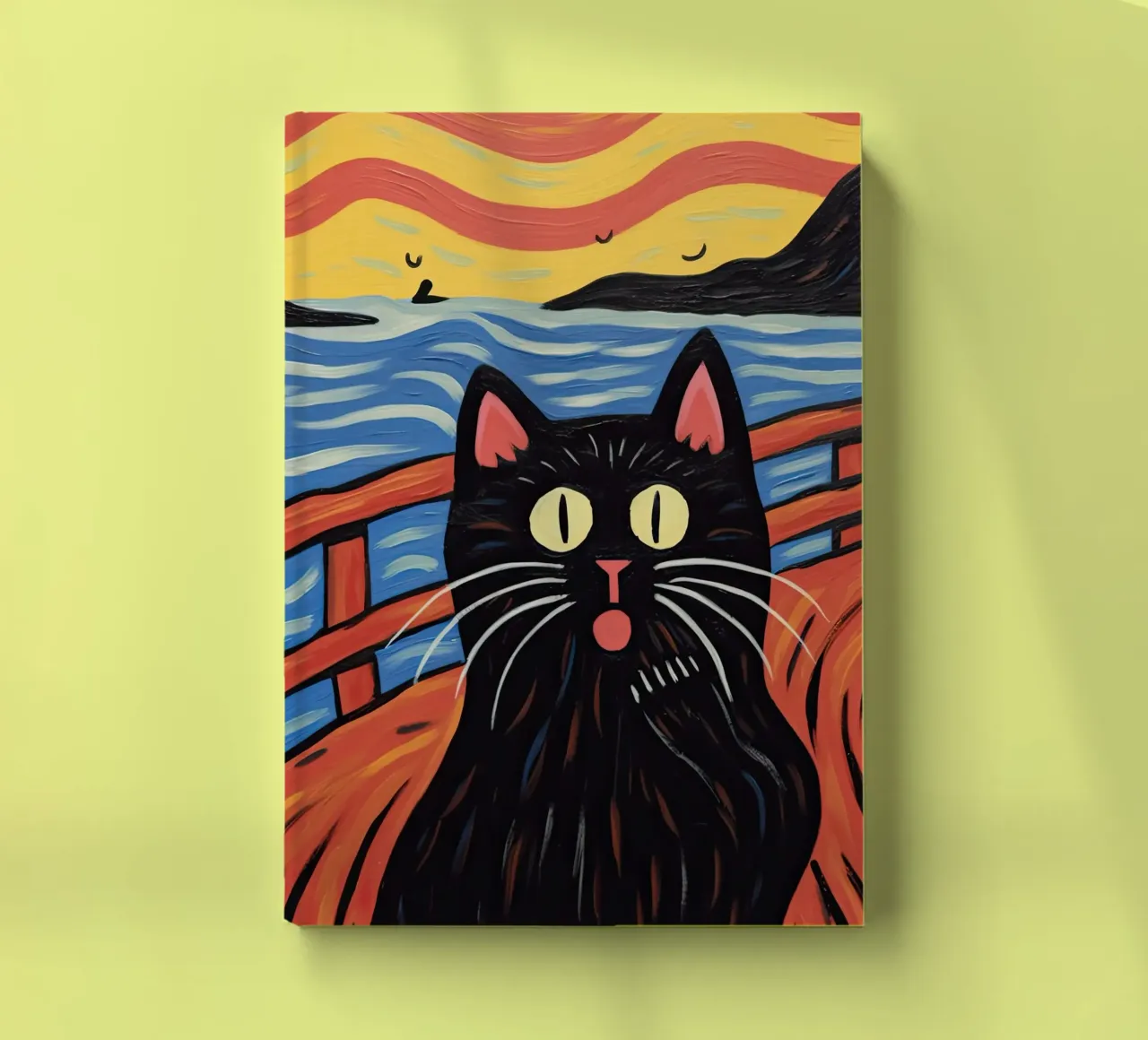 Cat, The Scream, Edvard Munch notebook by Peaches Art Prints