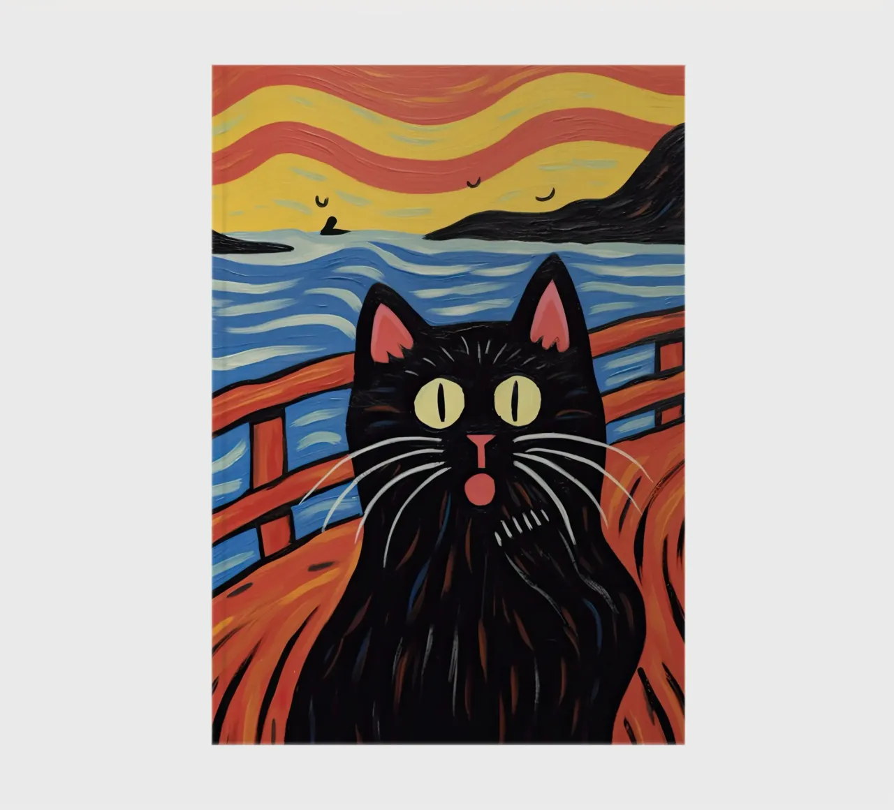 Cat, The Scream, Edvard Munch notebook by Peaches Art Prints