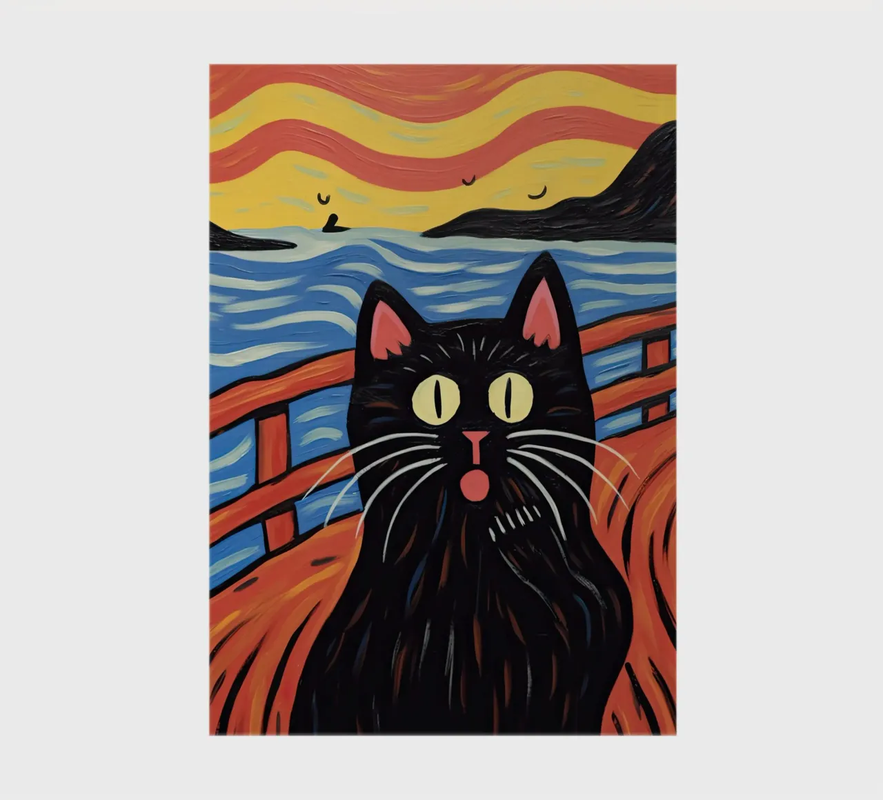 Cat, The Scream, Edvard Munch notebook by Peaches Art Prints