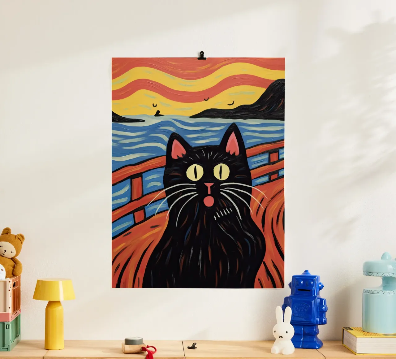 Gatto, L'urlo, Edvard Munch poster da Peaches Art Prints