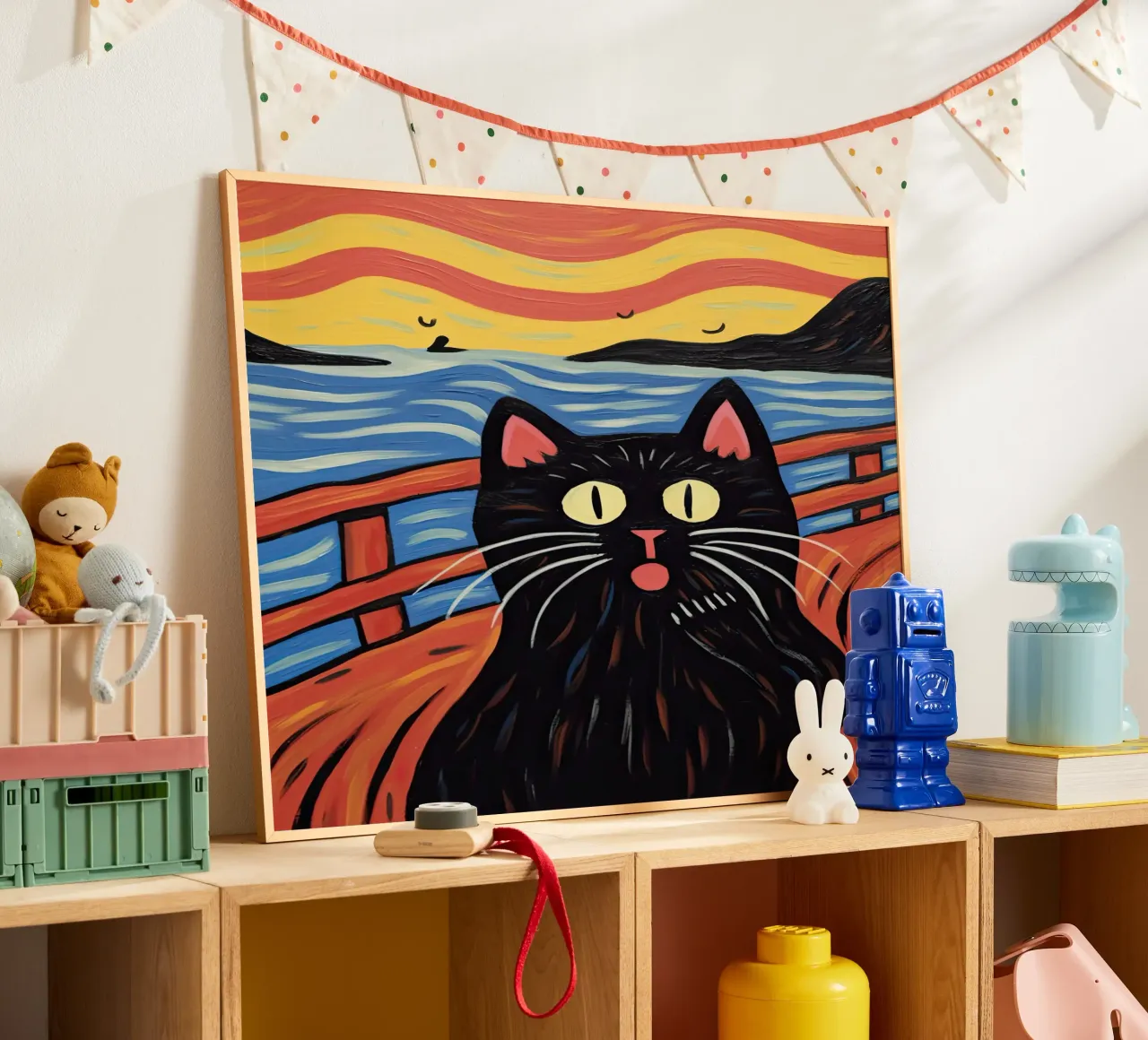 Gatto, L'urlo, Edvard Munch poster da Peaches Art Prints