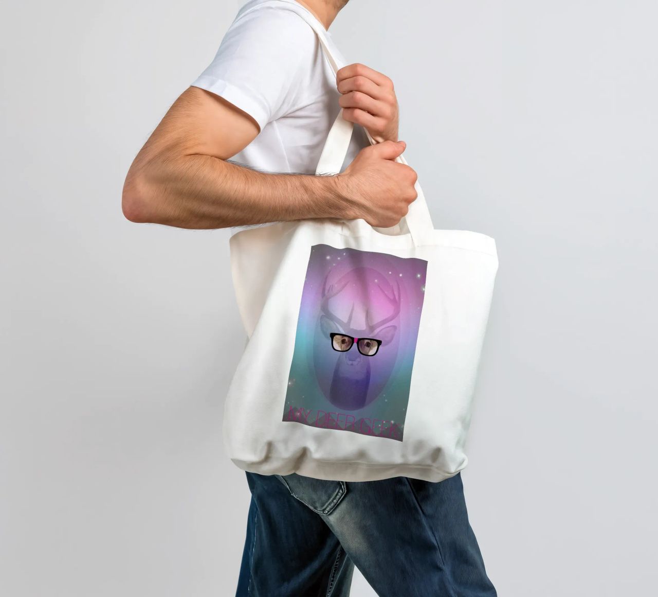 My Deer Geek borsa in juta da AS Art